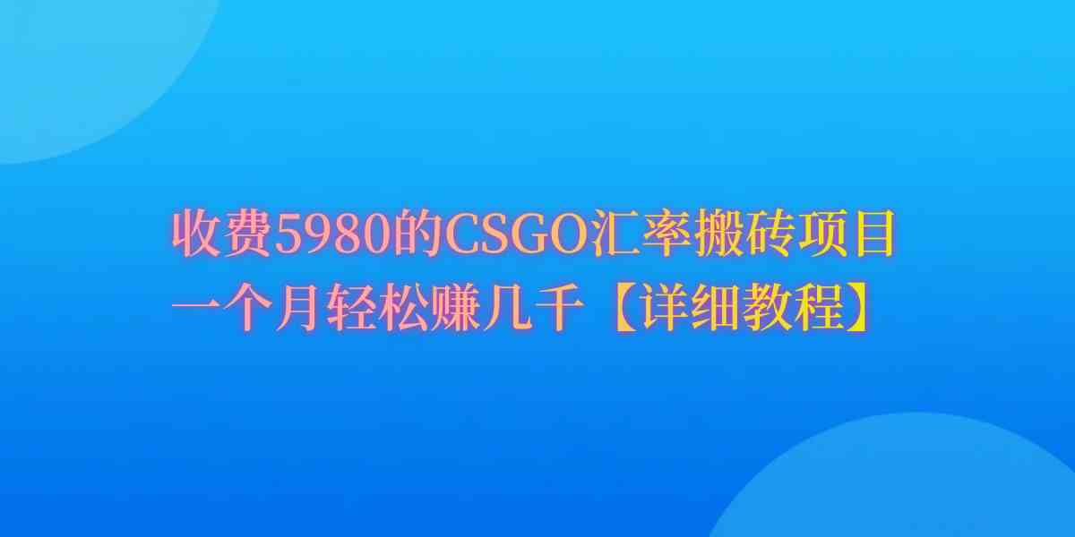 （9776期）CSGO装备搬砖，月综合收益率高达60%，你也可以！-掘金啦网创