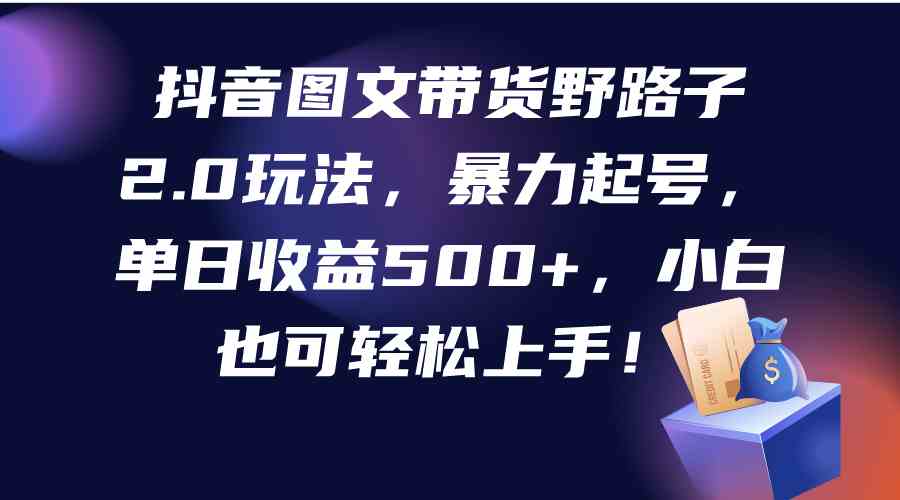 （9790期）抖音图文带货野路子2.0玩法，暴力起号，单日收益500+，小白也可轻松上手！-掘金啦网创