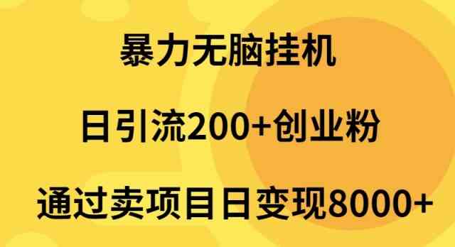 （9788期）暴力无脑挂机日引流200+创业粉通过卖项目日变现2000+-掘金啦网创