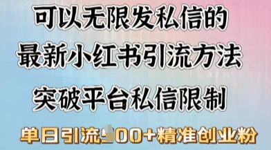 最新“摆烂式”引流打法，小红书私信引流，单天引流100+-掘金啦网创